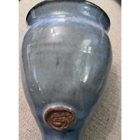 Garry Studio Art Pottery Blue Glazed Chalice Goblet Handmade Cup 7.5 Inches - Picture 3 of 9